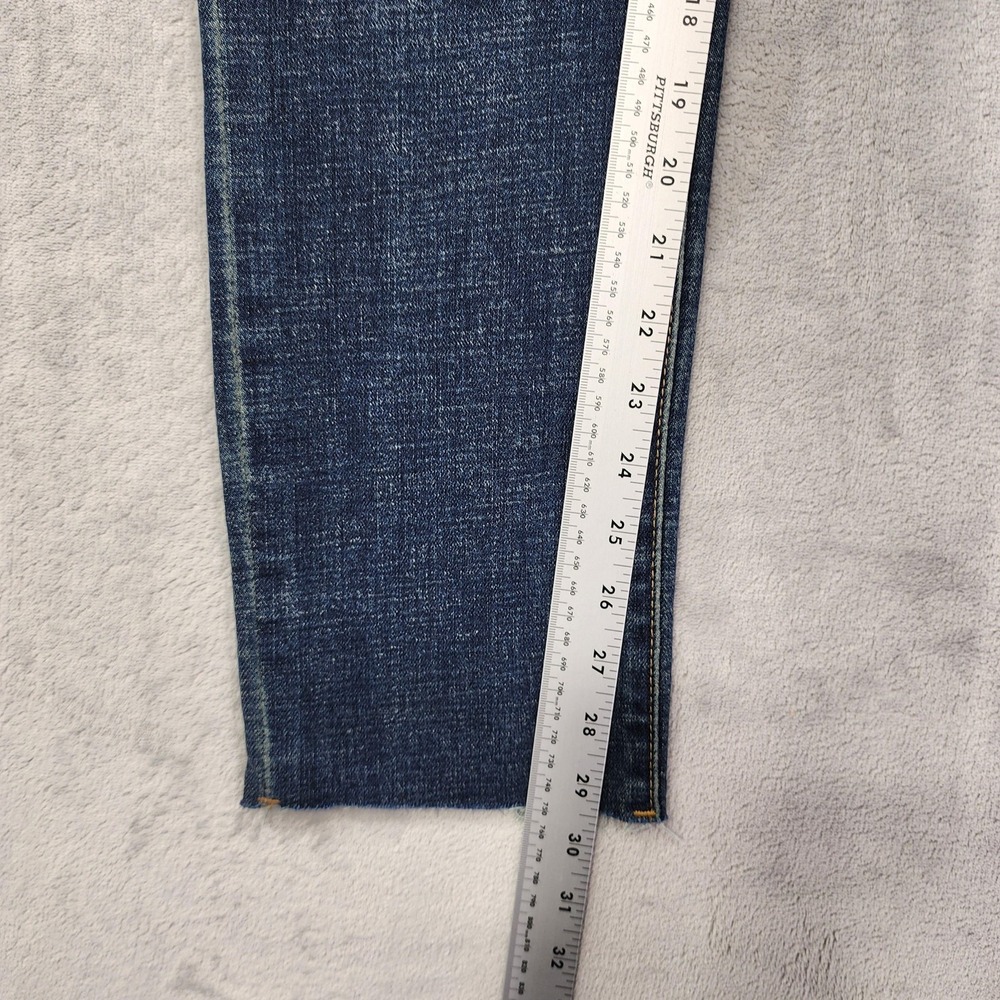 NEW Oliver Logan Jeans Womens 4/27 Blue Crosby Relaxed Taper Raw Hem Stretch - Picture 11 of 13